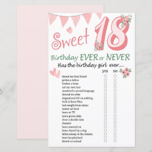 18 e anniversaire Jeu jamais ou jamais