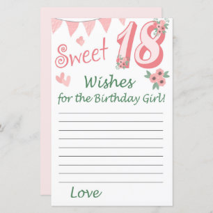 18 e anniversaire Voeux pour la fille d'anniversai