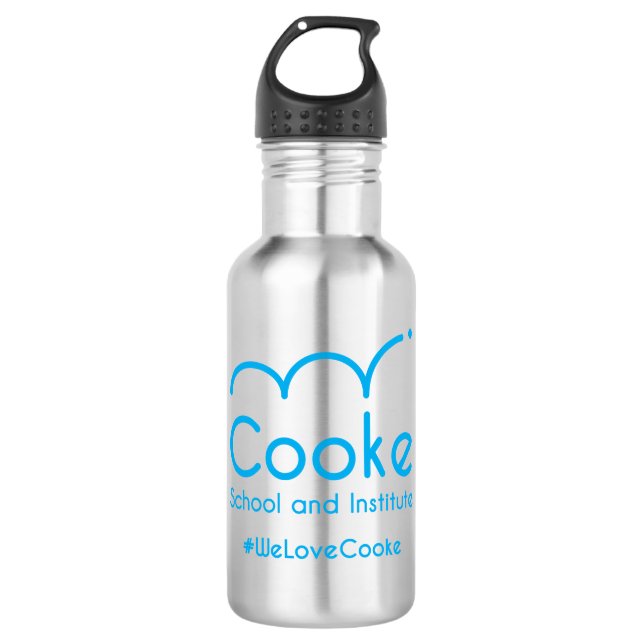 18 ou bouteille d'eau de 24oz Cooke, argent (Devant)