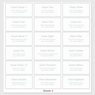 18 Sticker blanc en verre de mer Étiquette de adre