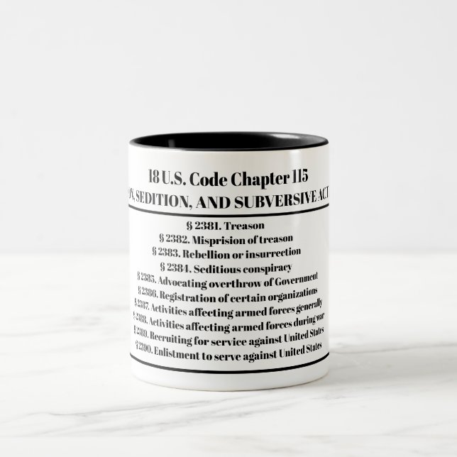 18 US Code Chapitre 115 Mug (Centre)