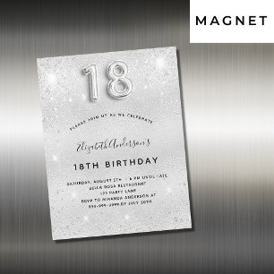 18e anniversaire argent parties scintillant aimant
