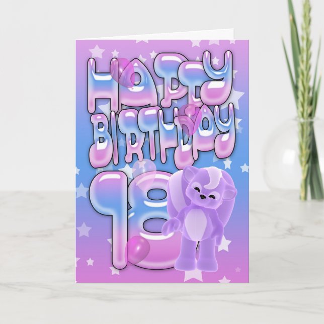 18e Anniversaire Carte mignonne avec petit skunk (Devant)