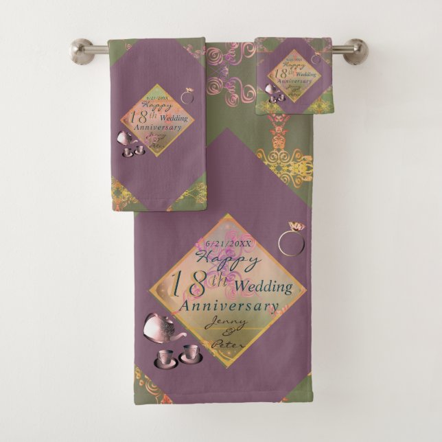 18e anniversaire du Mariage Porcelain serviette de (En situation)