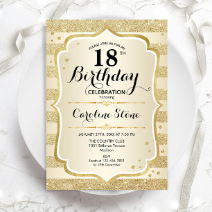 18e anniversaire - Gold Invitation