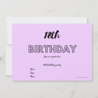 18e anniversaire Invitation