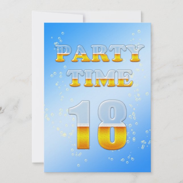 18e anniversaire invitation à la fête avec bière (Devant)