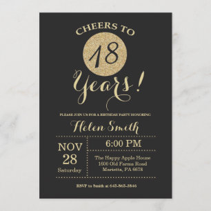 18e anniversaire Invitation Parties scintillant no