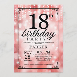 18e anniversaire Invitation Parties scintillant ro