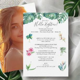 18e anniversaire Invitations Luau Pool Party