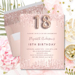 18e anniversaire rose or parties scintillant budge<br><div class="desc">Une invitation moderne, élégante et glamour pour la fête du 18e anniversaire d'une fille. Un faux rose or à l'apparence métallique arrière - plan avec une élégante parties scintillant d'or faux rose goutte à goutte, peinture goutte à goutte. Le nom est écrit avec un rose moderne de couleur or foncé...</div>