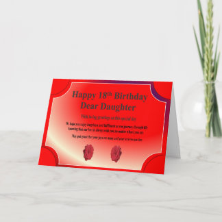 18ème Carte d'anniversaire pour une fille