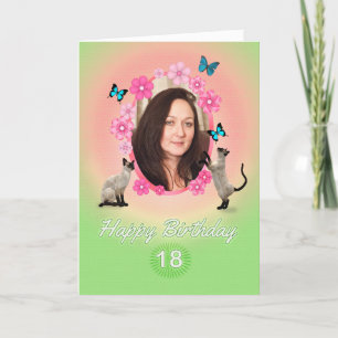 18ème carte photo avec chats et papillons,