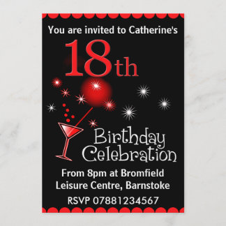 18ème Invitation de fête d'anniversaire