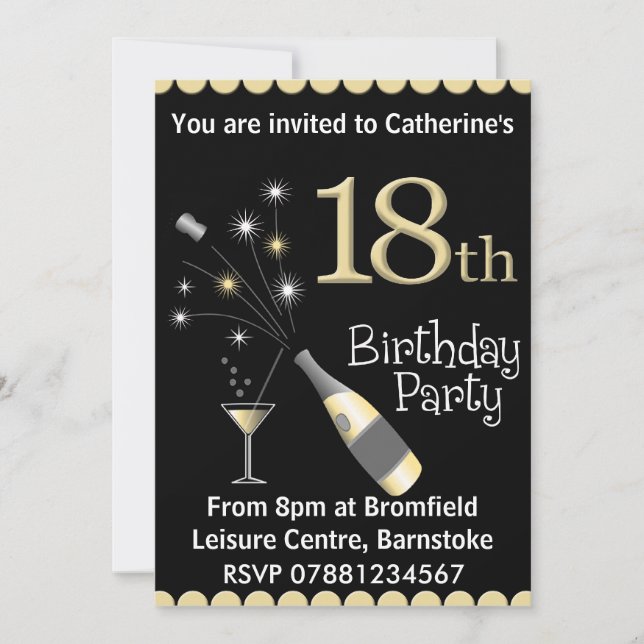 18ème Invitation de fête d'anniversaire (Devant)