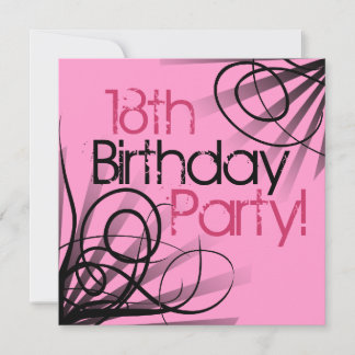 18ème Invitations de fête d'anniversaire