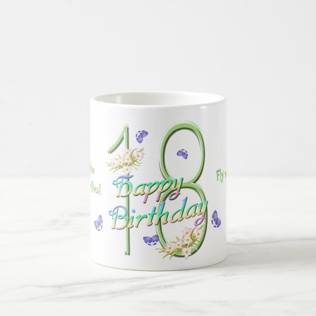 18ème Tasse de danse de papillon d'anniversaire (Centre)