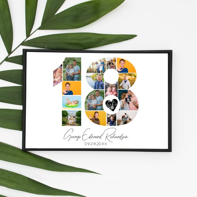 18th Birthday Photo Collage Poster Keepsake (Créateur téléchargé)