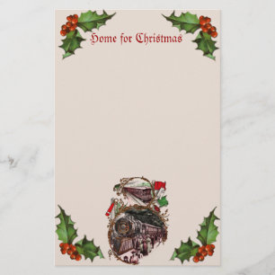 1900s Accueil pour Noël Train papeterie