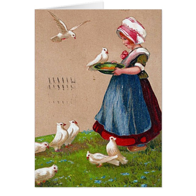 1909 Alimenter Les Oiseaux Vintage (Devant)