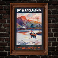1910 Furness Railway Anglais Lakes Travel Poster