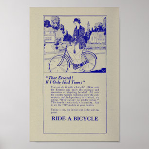 1917 Vintage Bicycle Marketing Ad Art Poster