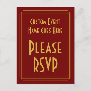 1920 Inspiré Style "Please RSVP" Carte postale