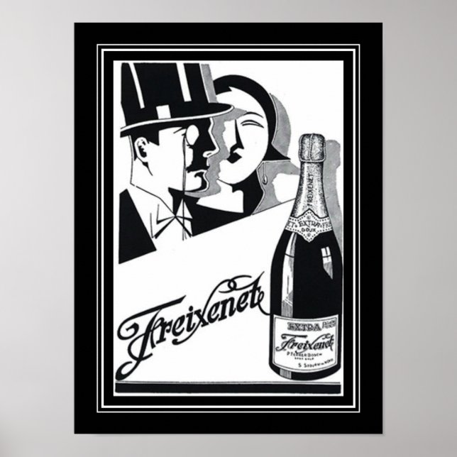1920's Deco  Freixenet" Champagne Ad Poster (Devant)
