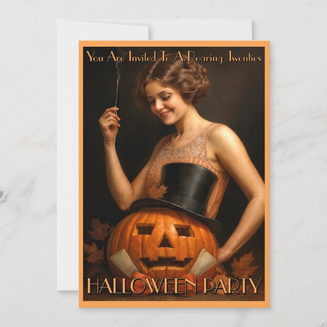 1920's Flapper Halloween Party Invitation  (Devant)