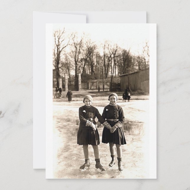 1925 Filles Amis Patinage Sur Glace (Devant)
