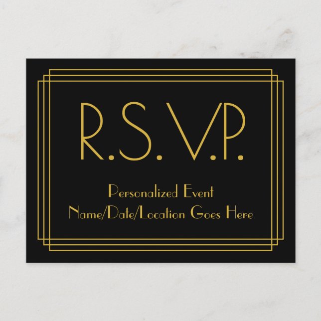 1930 Inspiré Look "R.S.V.P." Carte postale (Devant)