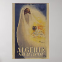 1930s Vintage Style Travel Poster Algérie Pays de