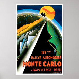 1931 Monte Carlo rally vintage racing Poster