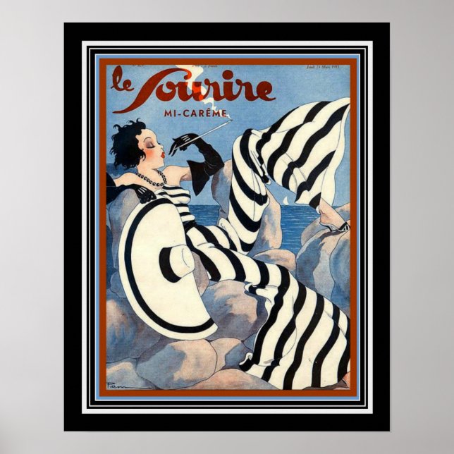1933 Art Déco Le Sourire Poster 16x20 (Devant)