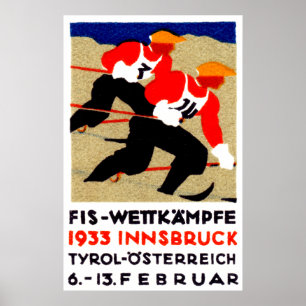 1933 Austrian Ski Race Poster
