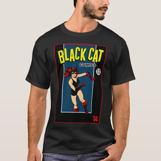 1940's Black Cat Comics "Hero" T-Shirt (Devant)