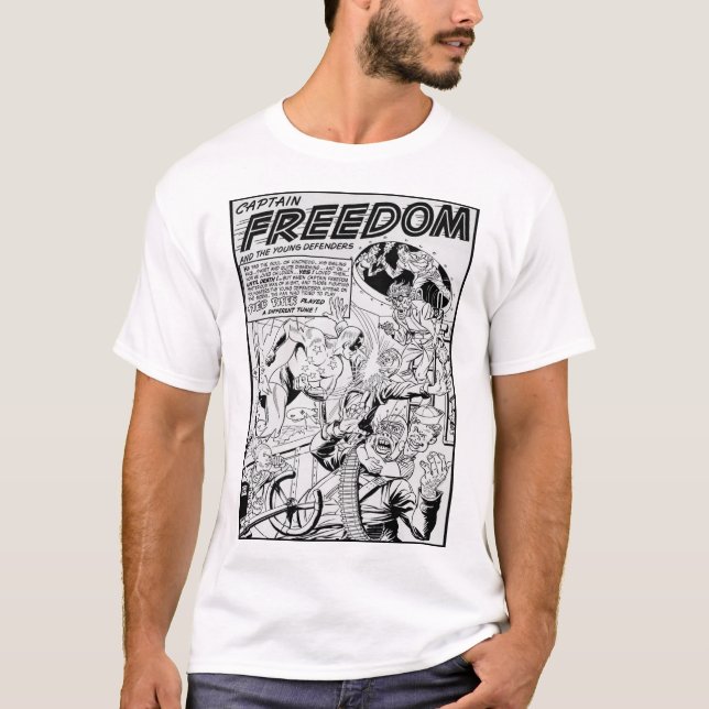 1940's Captain FREEDOM Action Comic T-Shirt (Devant)