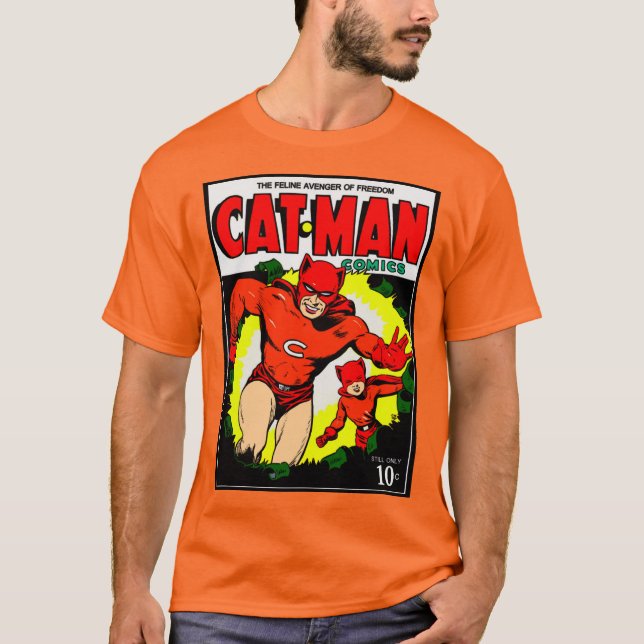 1940's CAT-MAN Comics T-Shirt  (Devant)
