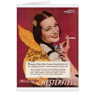 1944 Chesterfield cigarettes et avec jolie dame