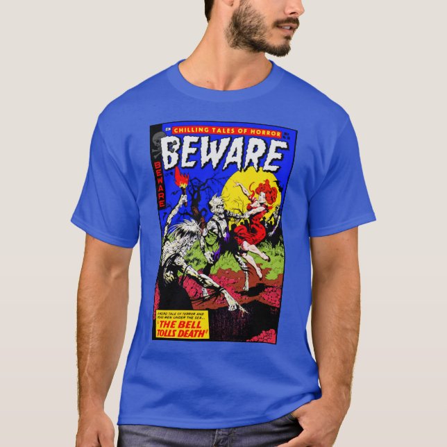 1950's BEWARE Horror Comic T-Shirt (Devant)