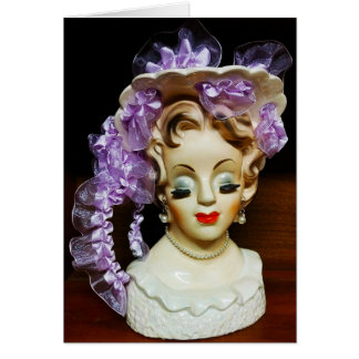 1950s MCM Beauty Casquette Ribbons violets Lady He