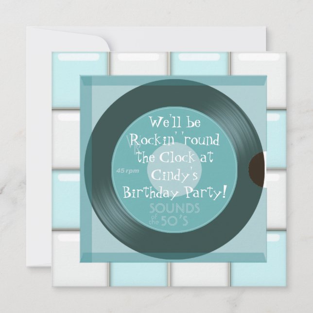 1950's Theme Birthday Invitations (Devant)