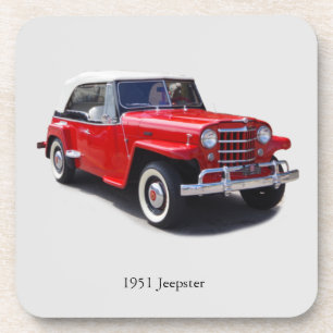 1951 Jeepster top up set of 6 dessous de verre