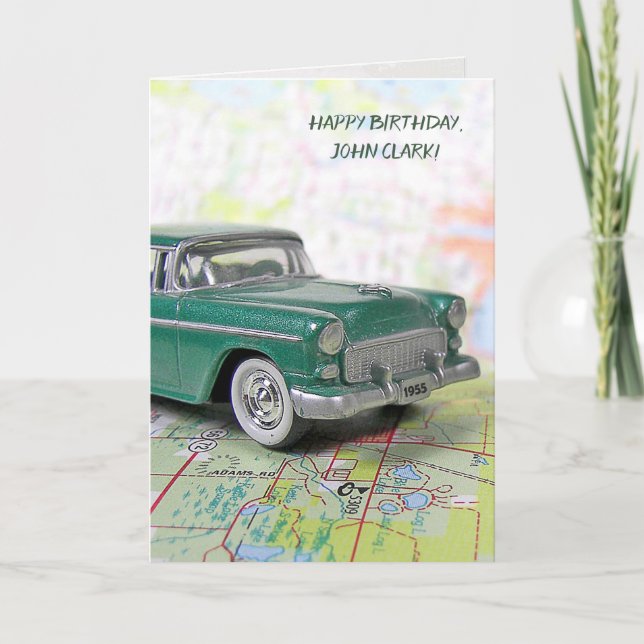 1955 : Une voiture sur une carte routière (Devant)