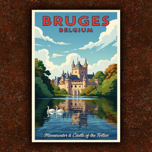 1960 Bruges, Belgique Poster Vintage voyage