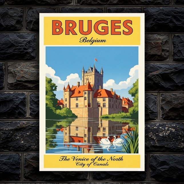 1960 Bruges, Belgique Poster Vintage voyage (Créateur téléchargé)