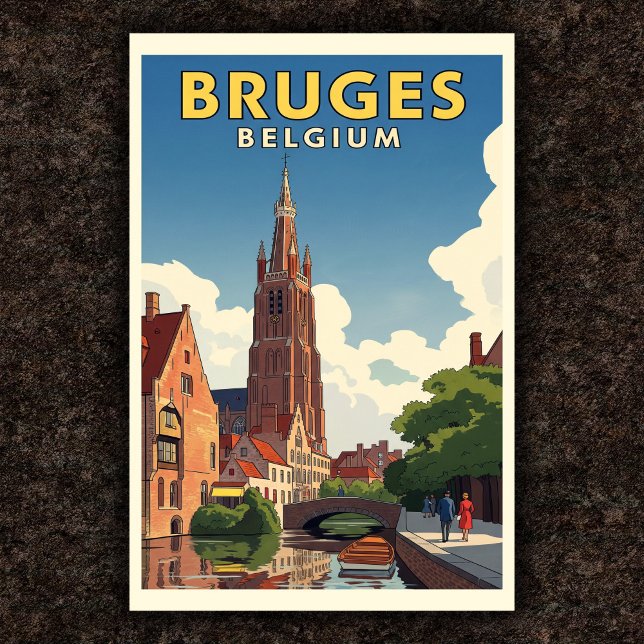 1960 Bruges, Belgique Poster Vintage voyage (Créateur téléchargé)