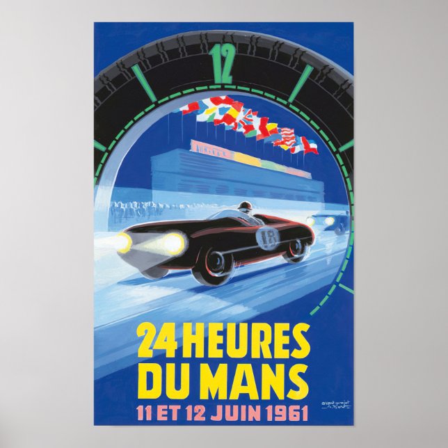 1961 Le Mans 24 heures de course vintage Poster (Devant)