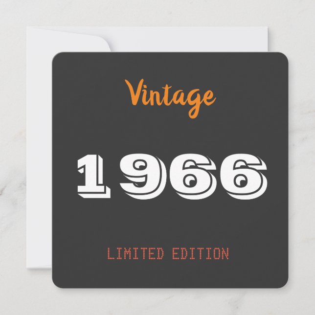 1966 Vintage 60th Birthday Invitation Personalized (Devant)