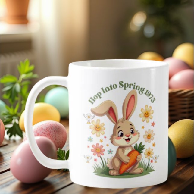 1975 Mug de café Retro Spring Bunny (Créateur téléchargé)